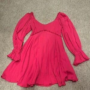 Vici long sleeve mini dress pink size small